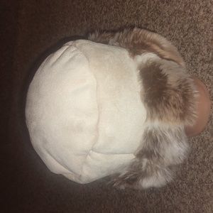 Parkhurst Women Beige Faux Fur Suede Winter Hat